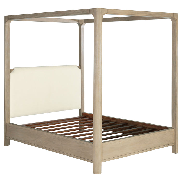 Solano 83-inch California King Canopy Bed Weathered Mango