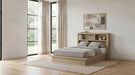 Hendricks Bookcase Headboard Platform Bed Light Oak