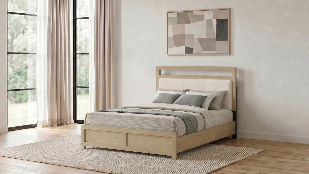 Hendricks Panel Headboard Platform Bed Light Oak