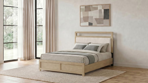 Hendricks Panel Headboard Platform Bed Light Oak