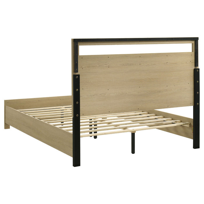Hendricks Panel Headboard Platform Bed Light Oak
