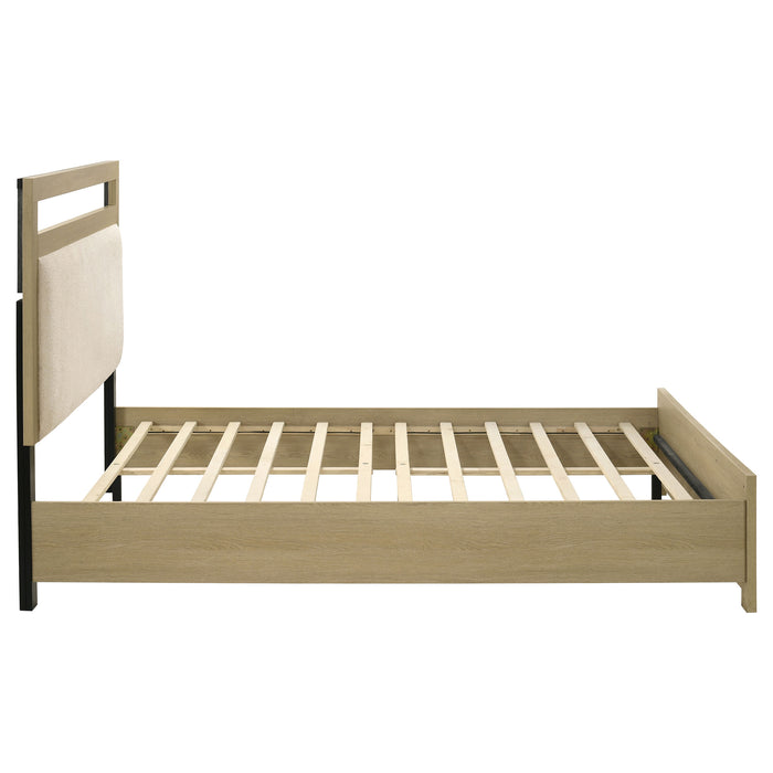 Hendricks Panel Headboard Platform Bed Light Oak