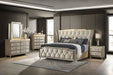 Coaster Lorient 6-Piece Eastern King Bedroom Set Ivory and Camel with 63-Inch Headboard (Model 222661KE-S5)