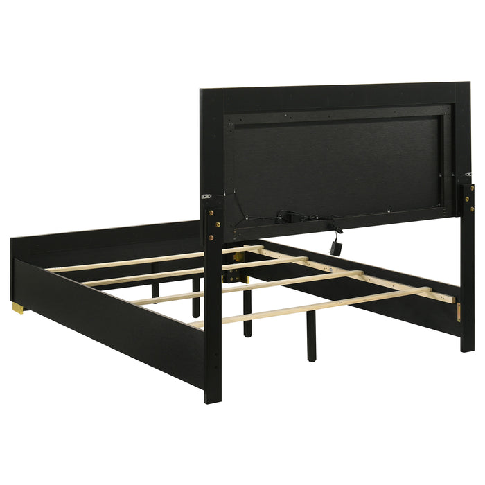 Juego de dormitorio Marceline tamaño Full de 5 piezas - negro