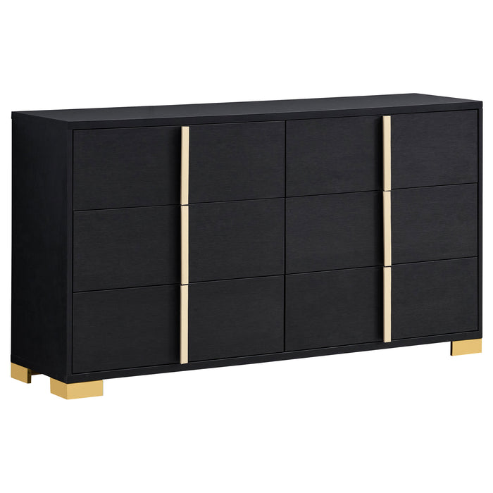 Juego de dormitorio Marceline tamaño Full de 5 piezas - negro