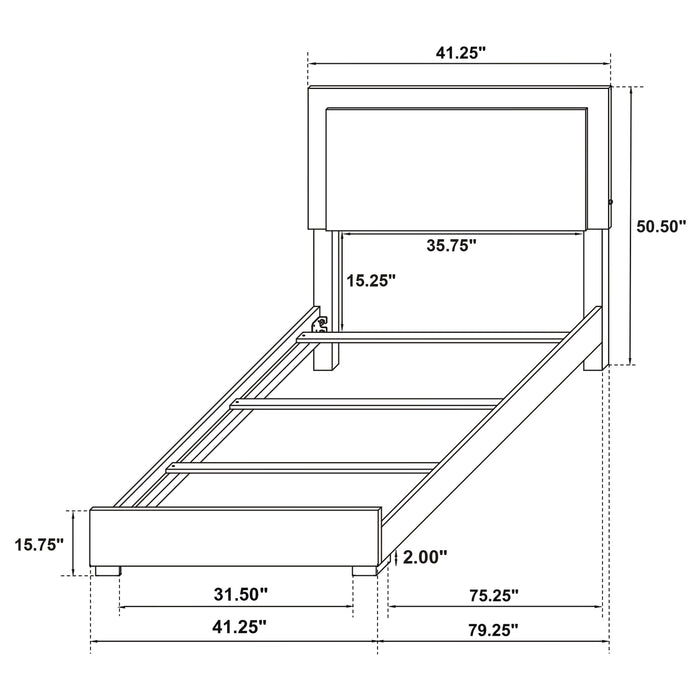 Marceline Wood LED Panel Bed Black