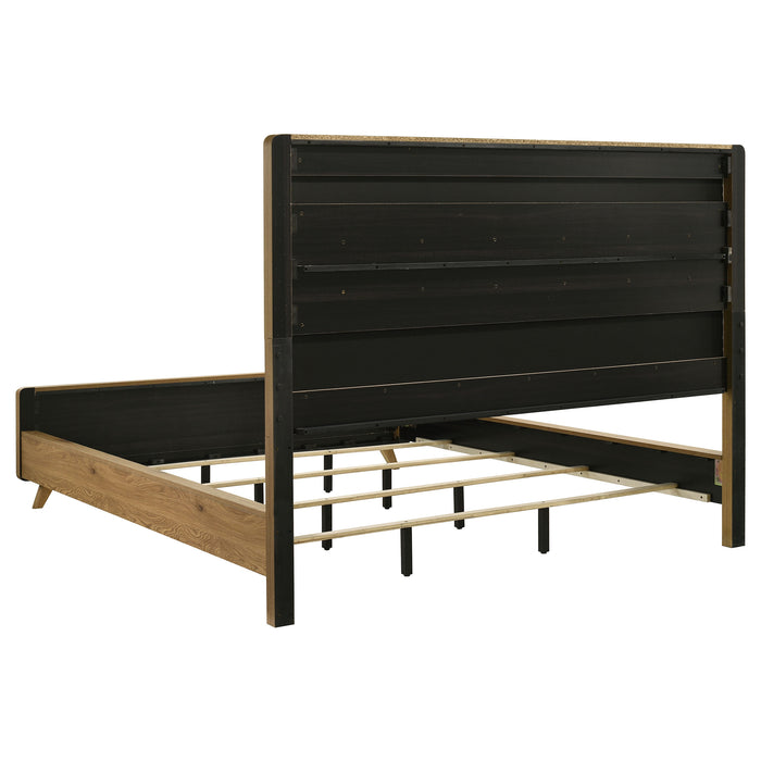 Bennett California King Upholstered 5-Piece Modern Bedroom Set Light Oak