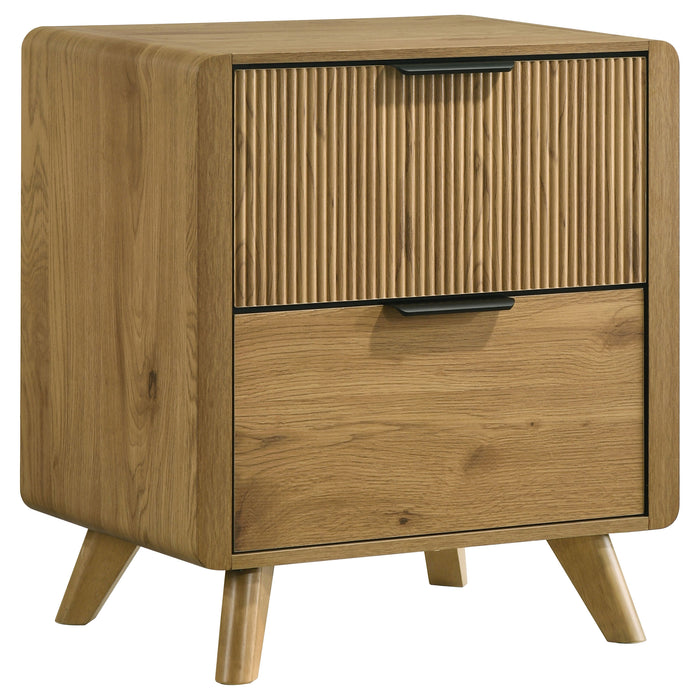 Bennett California King Upholstered 5-Piece Modern Bedroom Set Light Oak