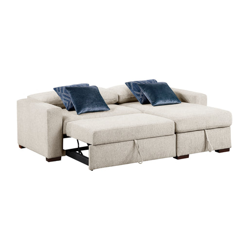 8548BE*3VC15ACLA 2-Piece Sectional with Reversible Chaise, Pull-out Bed and Hidden Storage, Click Motion Back
