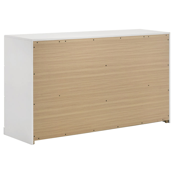 Ines 5-piece Eastern King Bedroom Set Navy and White High Gloss