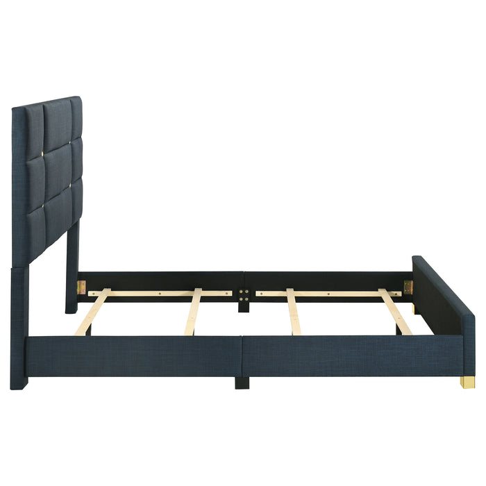 Ines 56-inch Fabric Upholstered Panel Bed Navy