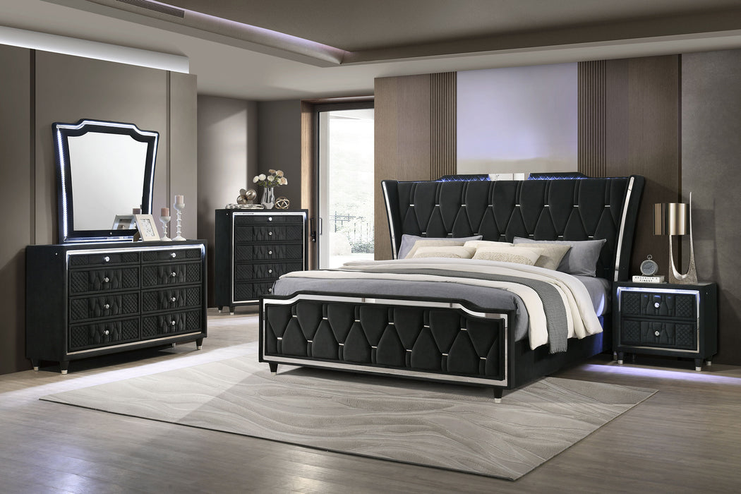 Coaster Lorient 6-Piece Queen Bedroom Set Black with 63-Inch Headboard (Model 223161Q-S5)
