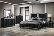 Coaster Ravenne 6-Piece Eastern King Velvet Upholstered LED Bedroom Set Black