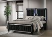 Ravenne Velvet Upholstered LED Panel Bed Black