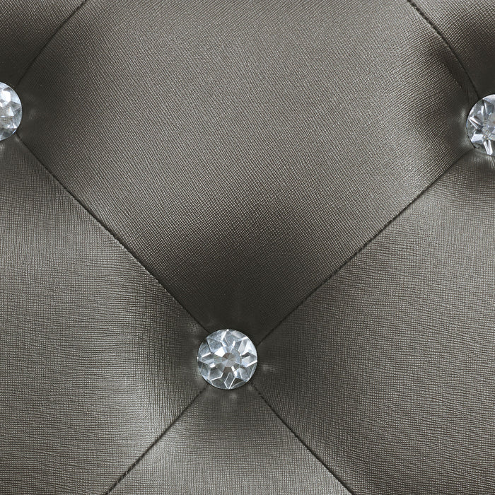 Gunnison Wood LED Panel Bed Silver Metallic