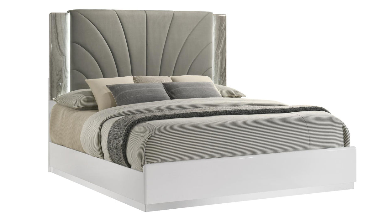 Jazz Bed – Jazz King Bed White by Galaxy Home Furnishings