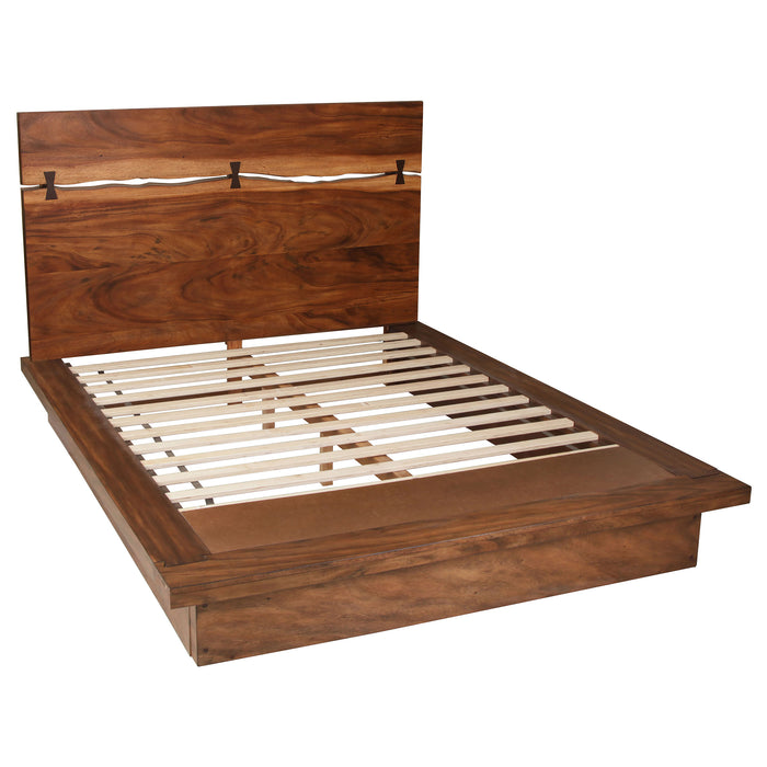 Juego de dormitorio Winslow tamaño Queen de 5 piezas - nogal ahumado