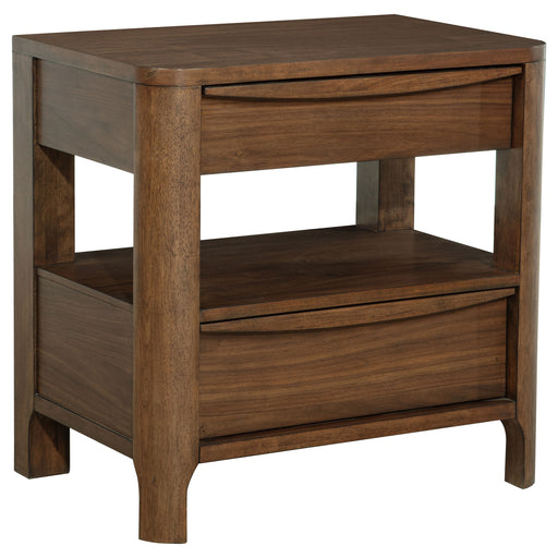 Maderia 2-drawer Nightstand Bedside Table Walnut - Brown