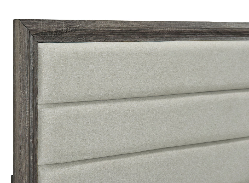 Wright 52-inch Upholstered Bed Brown Oak