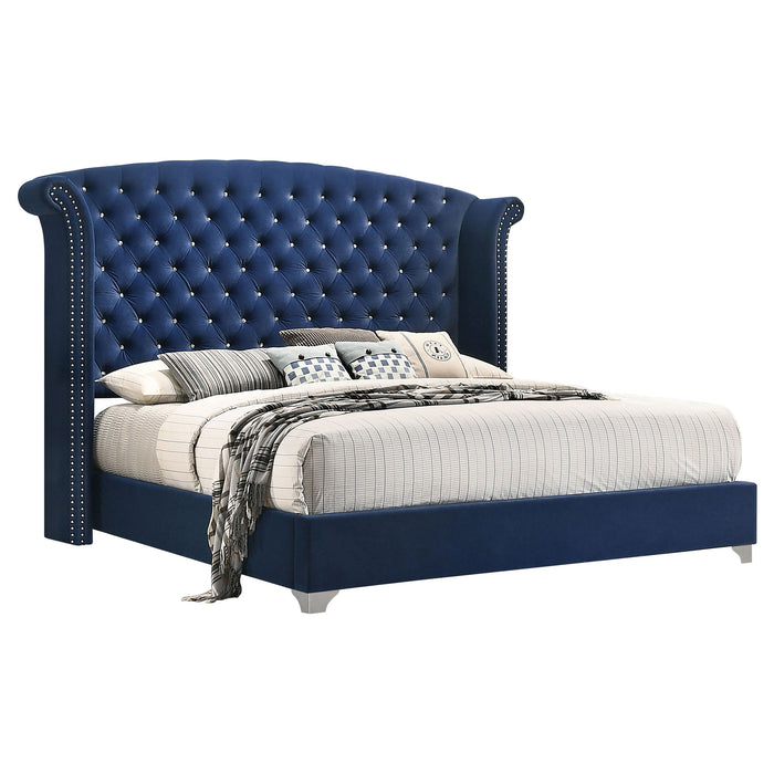 Juego de dormitorio Melody tamaño Queen de 5 piezas - azul pacífico