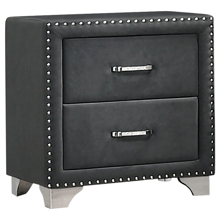 Juego de dormitorio Melody tamaño California King de 5 piezas - gris