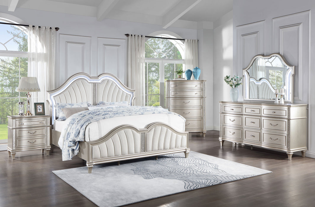 Coaster Evangeline 6-Piece Queen Bedroom Set Silver Oak