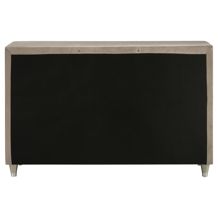 Antonella 7-drawer Upholstered Dresser Ivory and Camel
