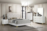 Cómoda de dormitorio Kendall con 5 cajones, blanca