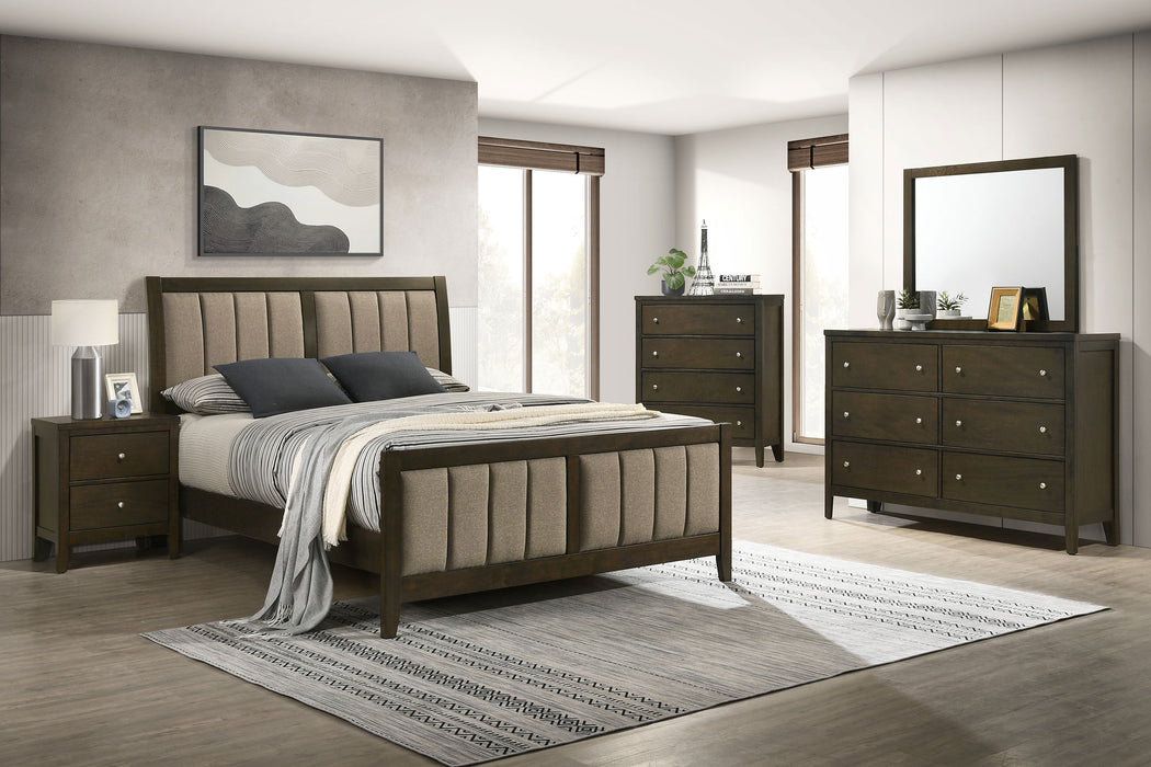 Coaster Wilkes 6-Piece Full Bedroom Set with Upholstered Bed Dark Cocoa