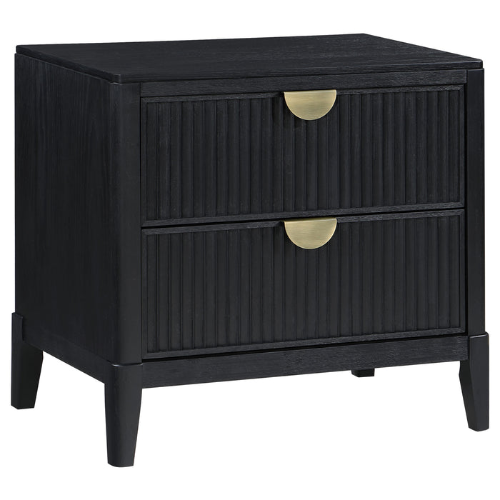 Juego de dormitorio tapizado Brookmead tamaño California King de 5 piezas - negro