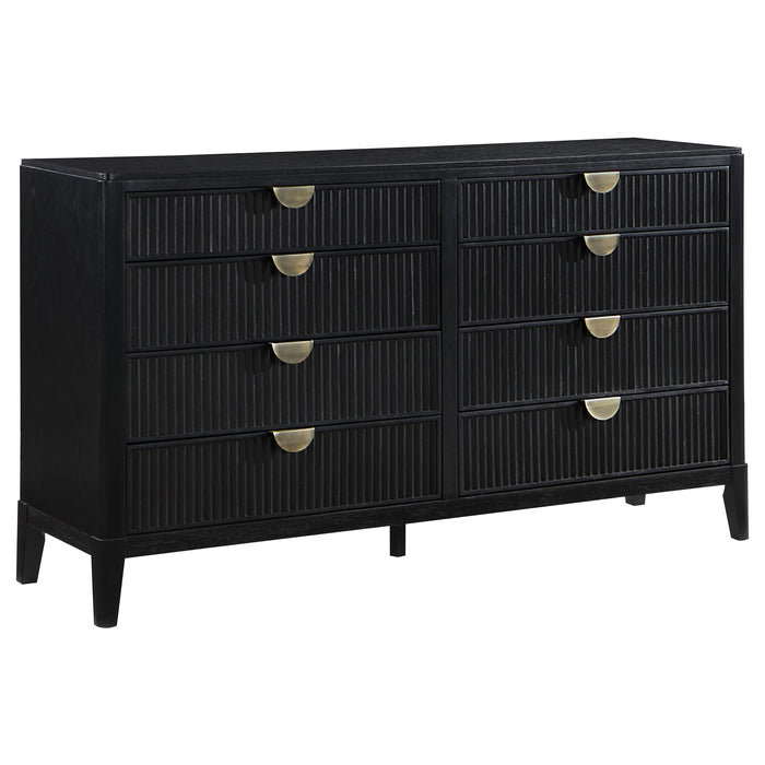 Juego de dormitorio tapizado Brookmead tamaño California King de 5 piezas - negro
