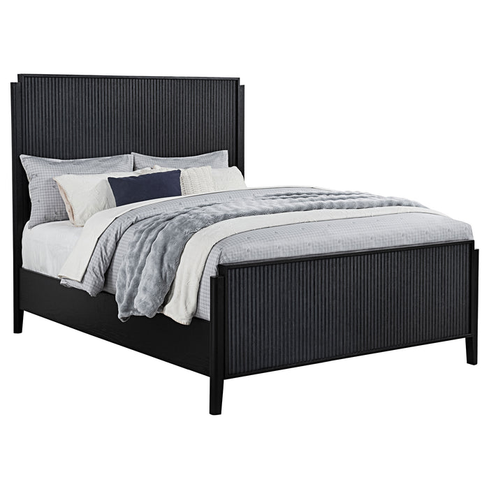 Cama de panel de madera Brookmead - negro