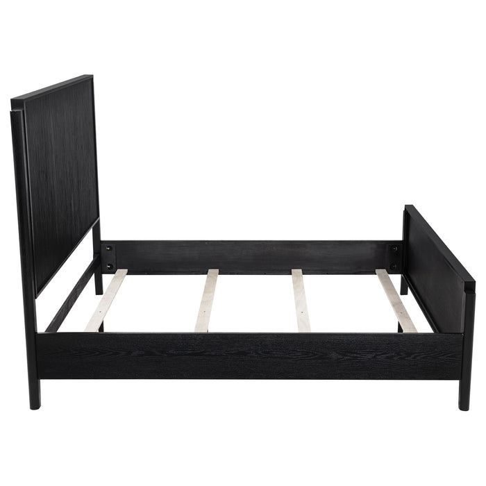 Cama de panel de madera Brookmead - negro