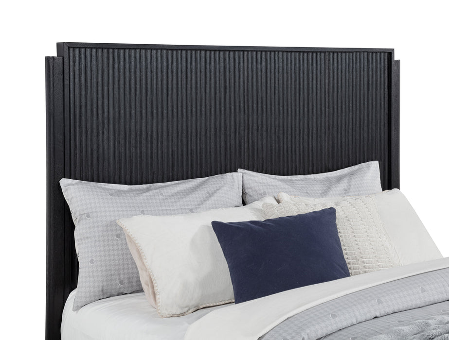 Cama de panel de madera Brookmead - negro