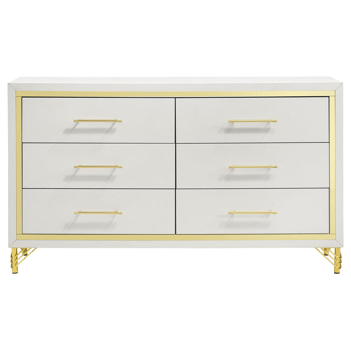 Lucia 5-piece Eastern King Bedroom Set Beige and White