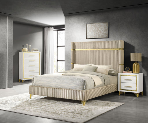 Coaster Lucia 3-Piece Queen Bedroom Set Beige and White