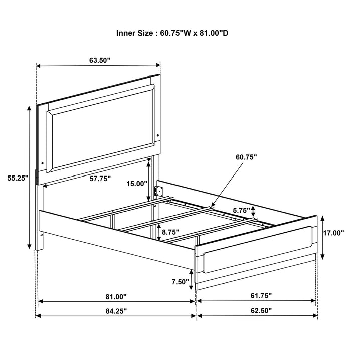 Caraway Wood LED Panel Bed White