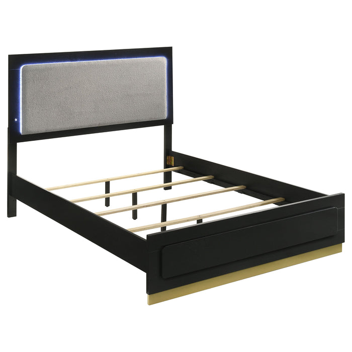 Caraway Wood LED Panel Bed White