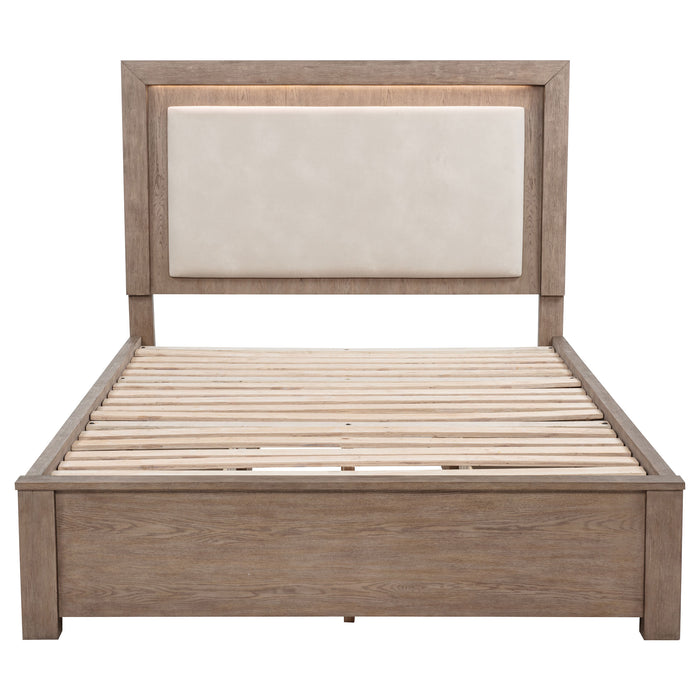 Kenora 56-inch LED Storage Bed Barley Brown