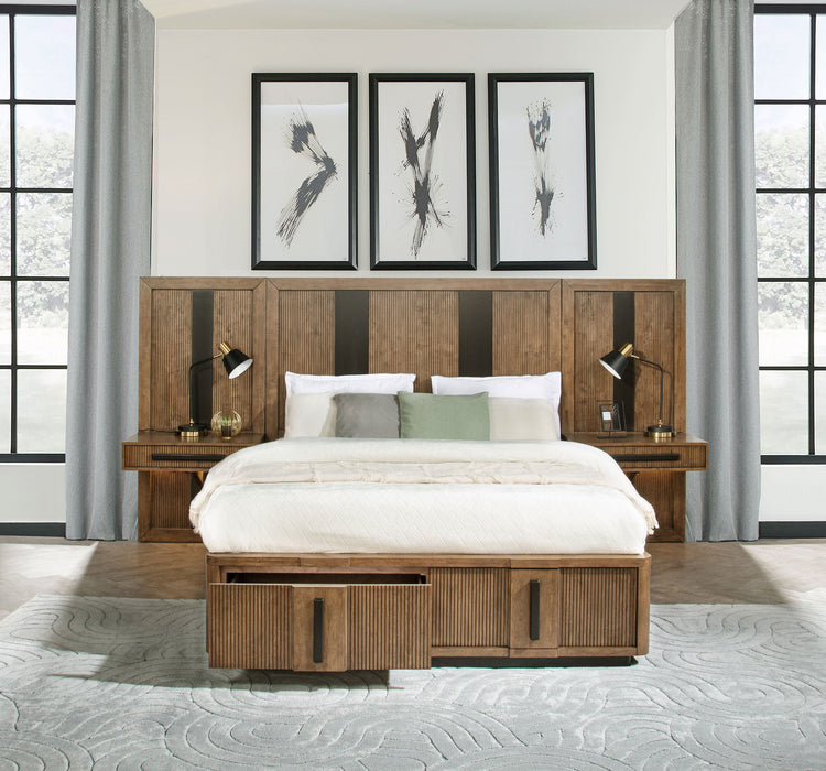 Terrace Wall Panel Storage Bed Ash Brown