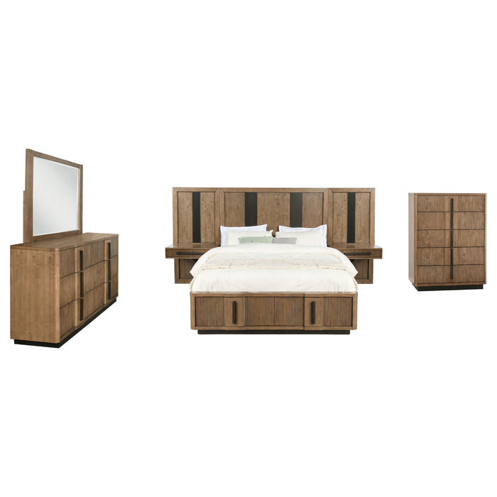 Terrace 5-piece Eastern King Panel Bedroom Set Ash Brown