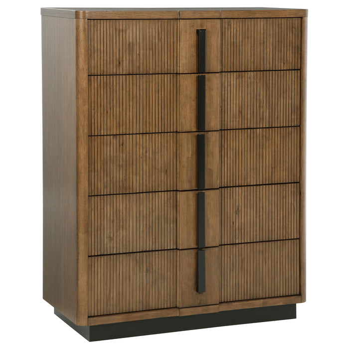 Terrace 5-piece Eastern King Panel Bedroom Set Ash Brown