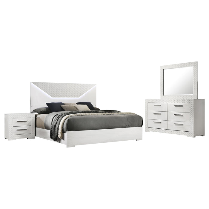 Ives 5-piece Queen Bedroom Set White High Gloss