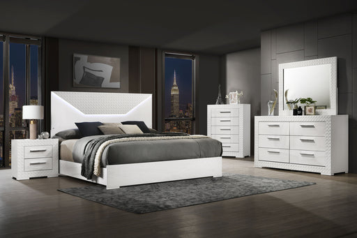 Coaster Ives 6-Piece Queen Bedroom Set White High Gloss
