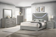 Coaster Ives 6-Piece Eastern King Bedroom Set Grey High Gloss
