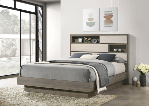 Fenwick Bed Bookcase Headboard Grey Oak