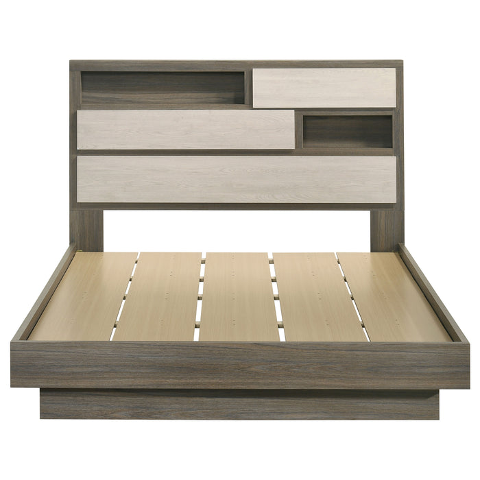 Fenwick Bed Bookcase Headboard Grey Oak