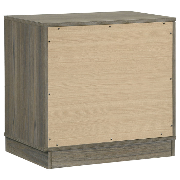 Fenwick 2-drawer Nightstand Bedside Table Grey Oak