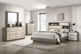 Mesita de noche Fenwick de 2 cajones en roble gris