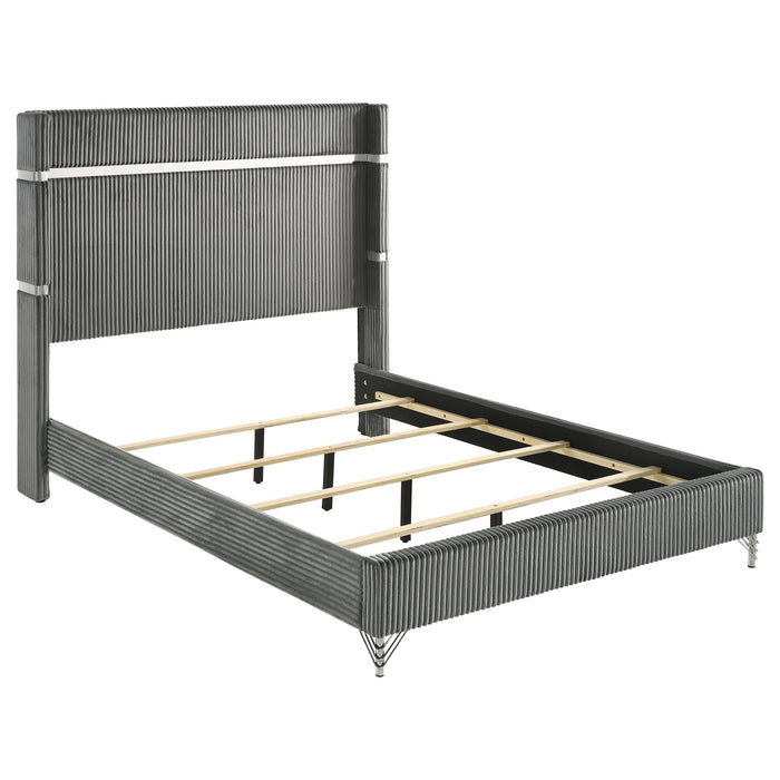 Lucia 61-inch Upholstered Wingback Bed Beige